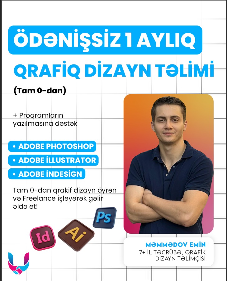 1 AYLIQ ÖDƏNİŞSİZ QRAFİK DİZAYN TƏLİMİ!