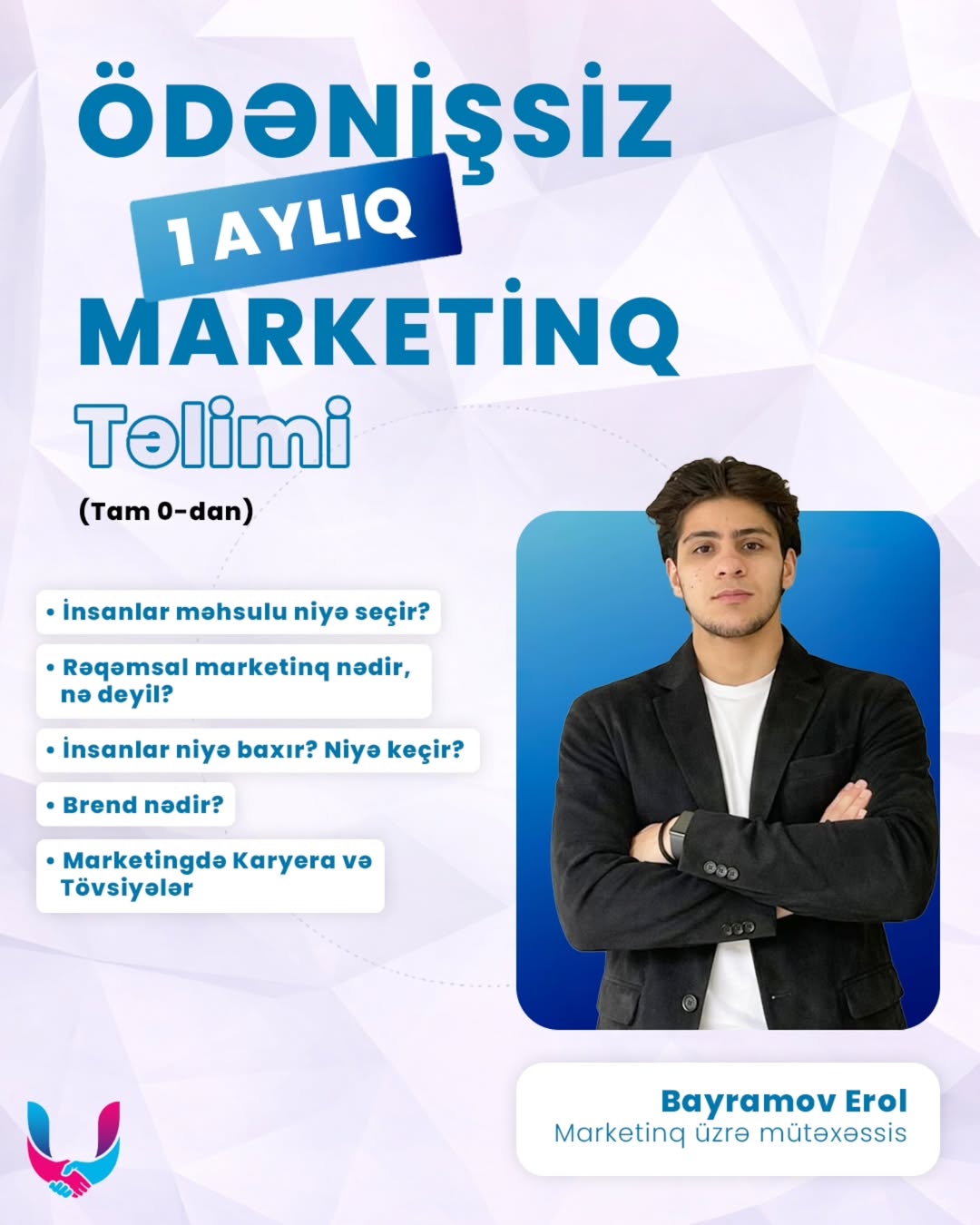 1 AYLIQ ÖDƏNİŞSİZ MARKETİNQ TƏLİMİ!